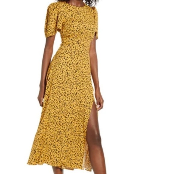 AFRM Jamie Print Open Back Short Sleeve Dress - Picture 1 of 3